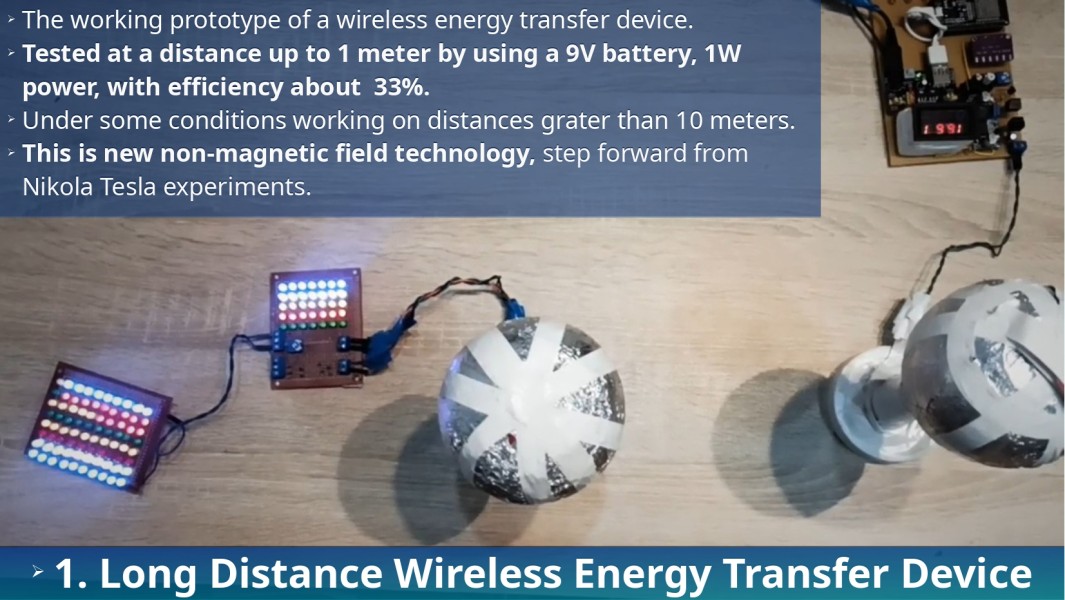 Long Distance Wireless Energy Transfer Device